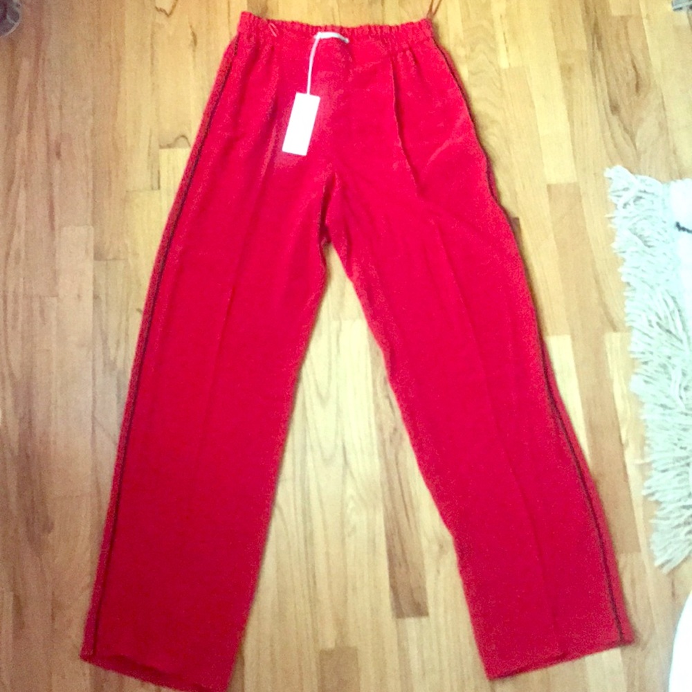 Stella McCartney red silk pant - size 40